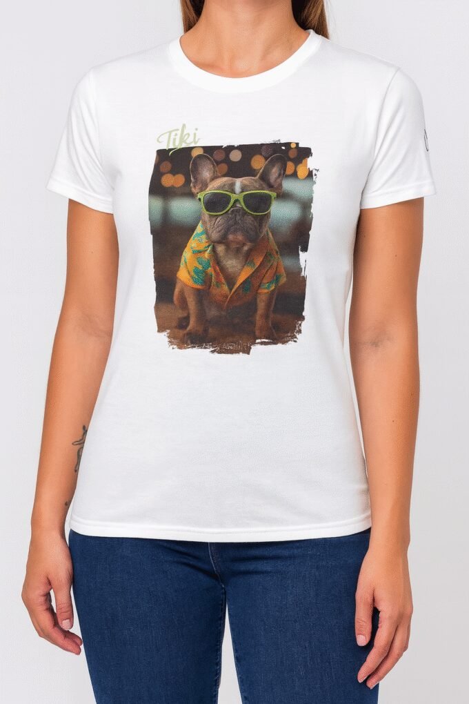 Punky Frenchie Tiki Woman Tee
