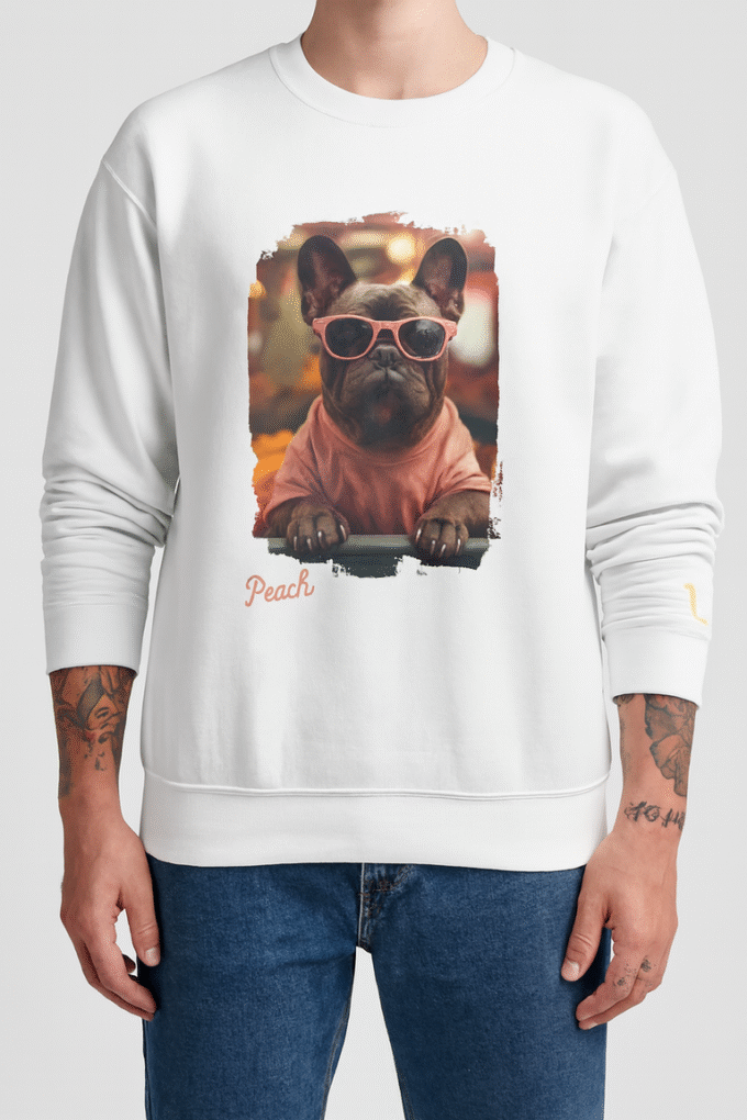 Punky Frenchie Peach Sweatshirt