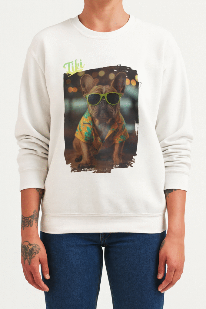 Punky Frenchie Tiki Sweatshirt