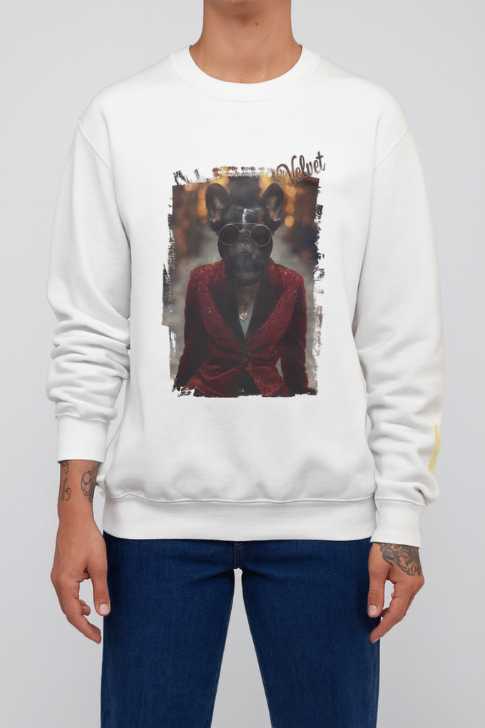 Punky Frenchie Velvet Sweatshirt